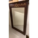 Mahogany table top mirror with raised metal work
