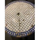 Mosaic table with metal base