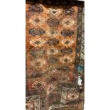 Small heavily worn persian rug