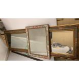 Set of two mirrors, one large dressing and small wall mirror with painted floral edge