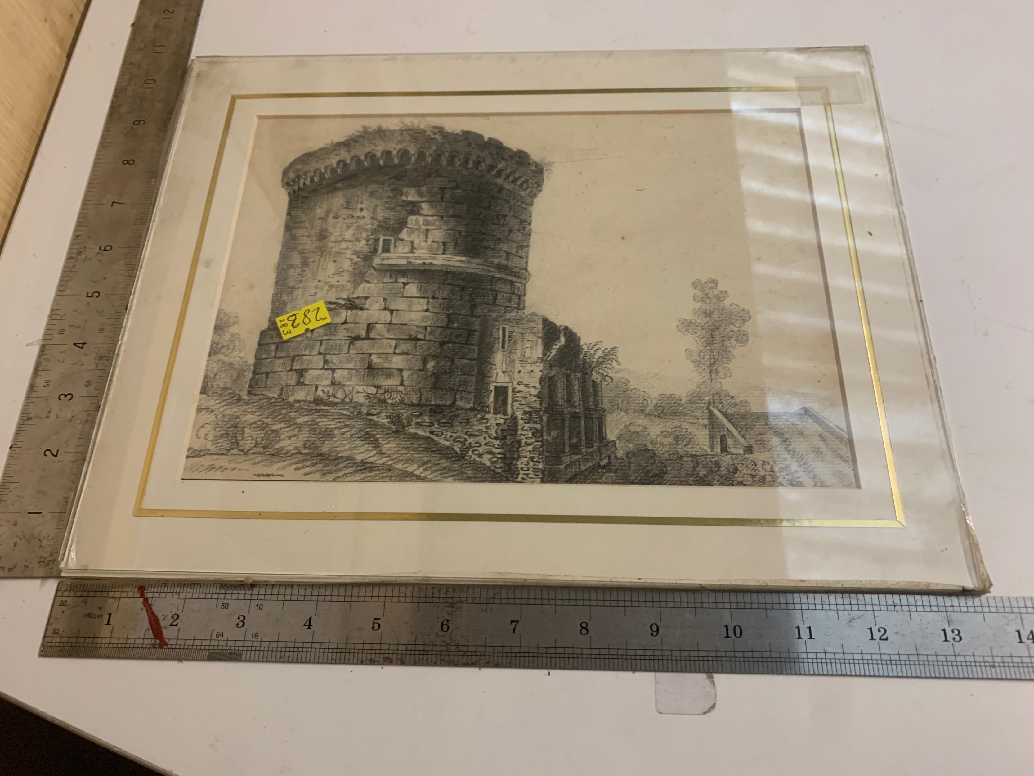 Pencil drawing of a castle