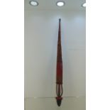 African tribal sword , with animal skin sheaf 75cm.