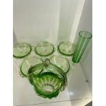 Selection of coloured cut glass