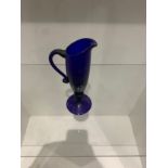 Bristol; blue small glass jug and handel