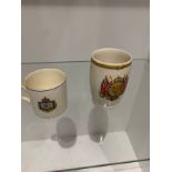 Royal memrobilla - king edward tea cup and george v and queen mary goblet
