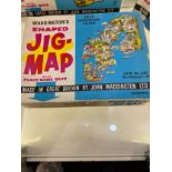 4 Waddingtons shaped jigsaw maps
