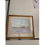 Water Colour with a village sene signed John Tompson