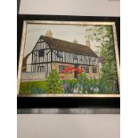 Oil on Canvas Country Tudor Building