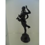 Bronzed statue of a female picking fruit weighing 4.5kg
