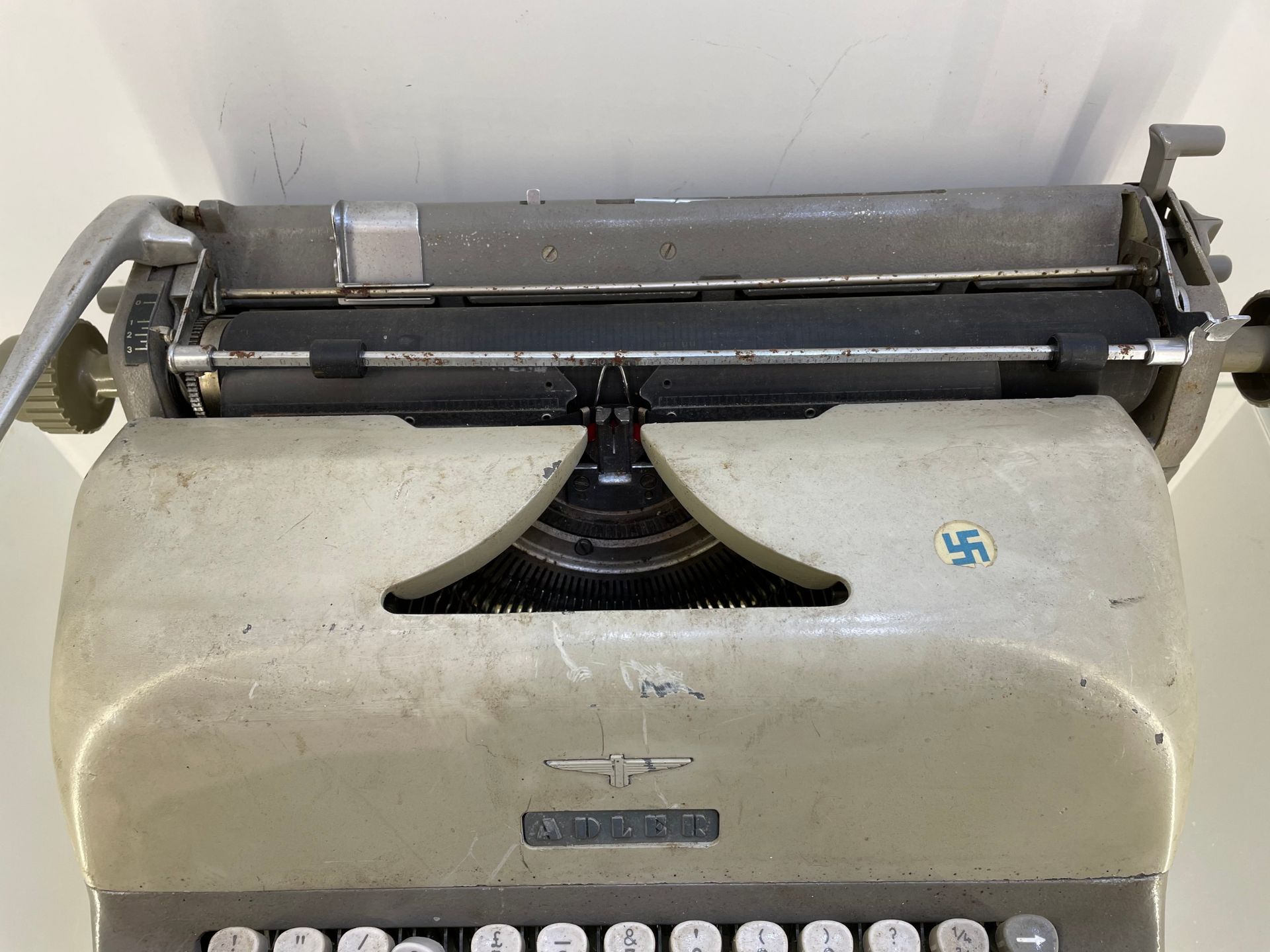 1960,s German Adler type writer with Nazi sticker to top - Image 4 of 5