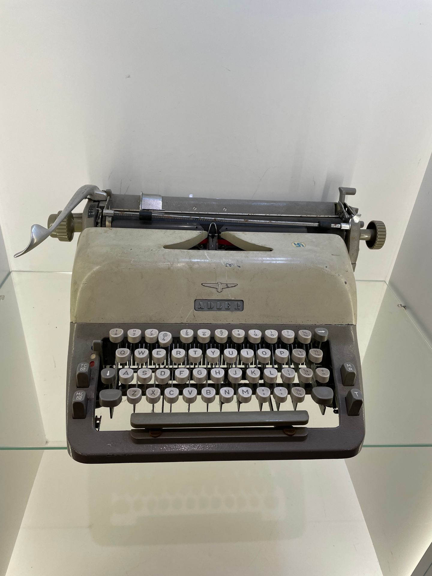 1960,s German Adler type writer with Nazi sticker to top