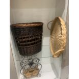 Selection of wicker - wine holder/basket /tray