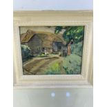 framed Water Colour of the old Barn at Ashford farm house ,Stoke Alberton painted by Mrs Silvia