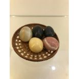5 alabaster stone eggs