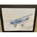 Water colour depicting small plaine - Signed Anthony C. Harold