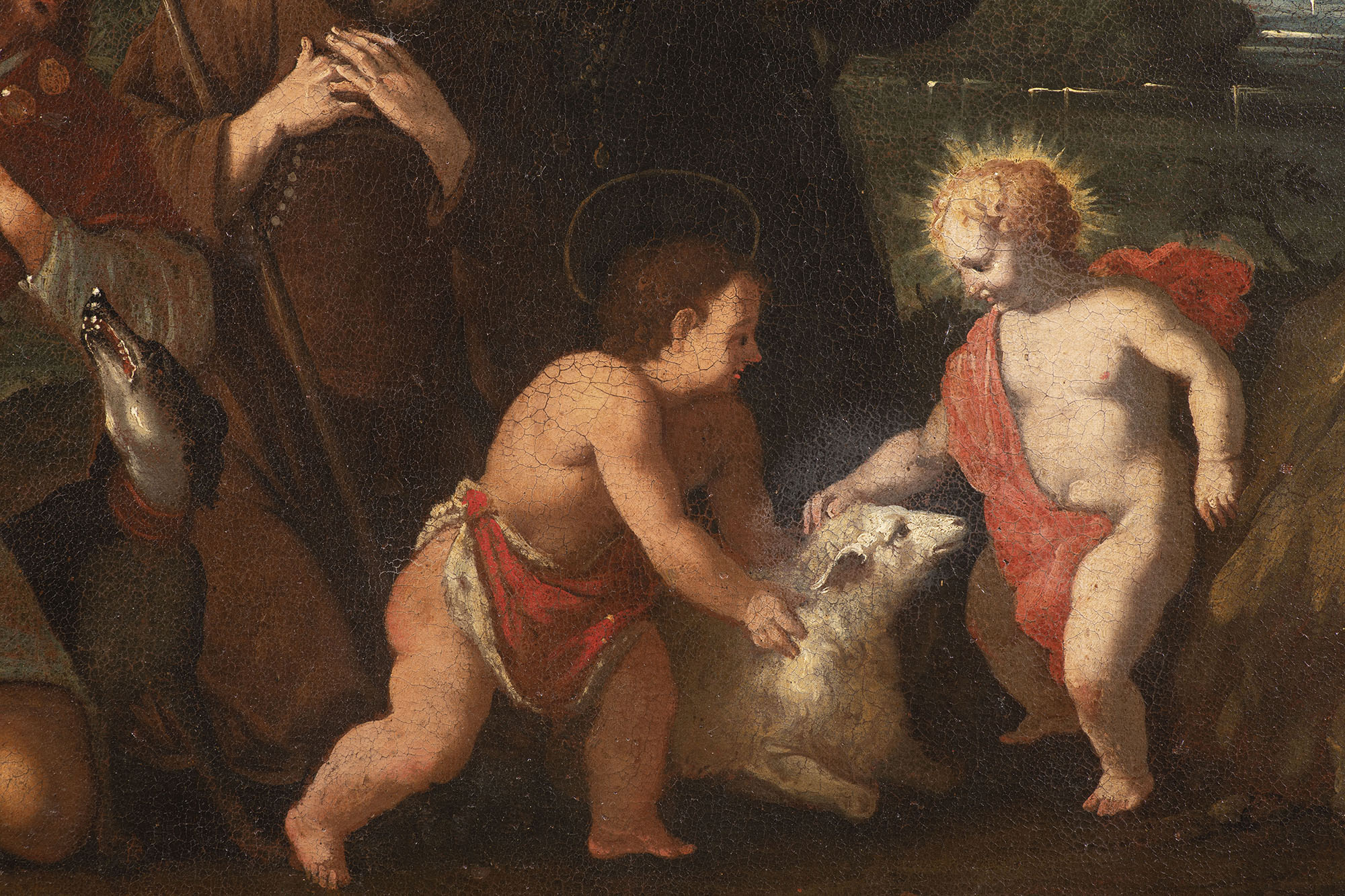 Roman Master, second half of the 17th century, John and Jesus as Boys with St. Rochus, St. Francis o - Bild 3 aus 4