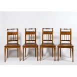 Four Biedermeier Armchairs, 19th Century