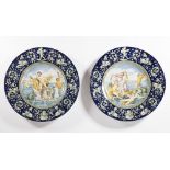 A Pair of Large Majolica Ceremonial Plates