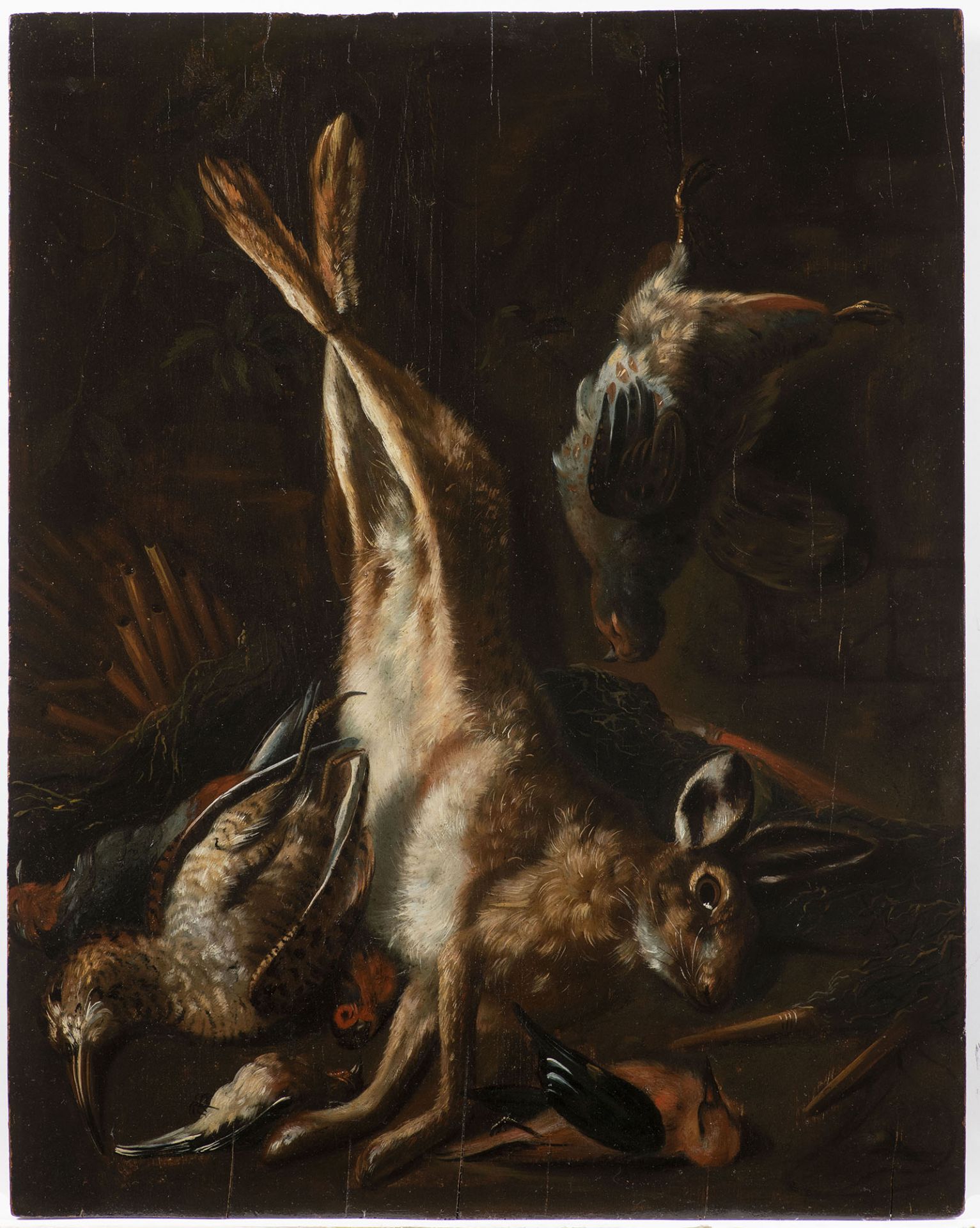 Attributed to Fransi de Hamilton (1623-1712), Hunting Still Life with Rabbits and Birds