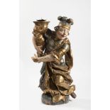 Candlestick personifying the continent of America(?), Austria, 18th century