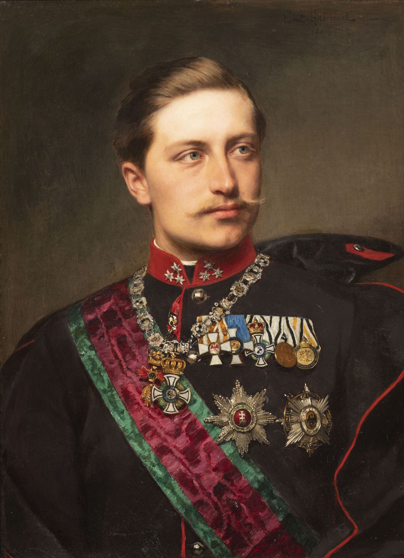 German painter of the 19th century, Portrait of William of Prussia, Later Emperor William II. - Bild 2 aus 4