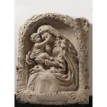 Stone relief of Madonna and Child, Italy, 1691 (MDCXCI)