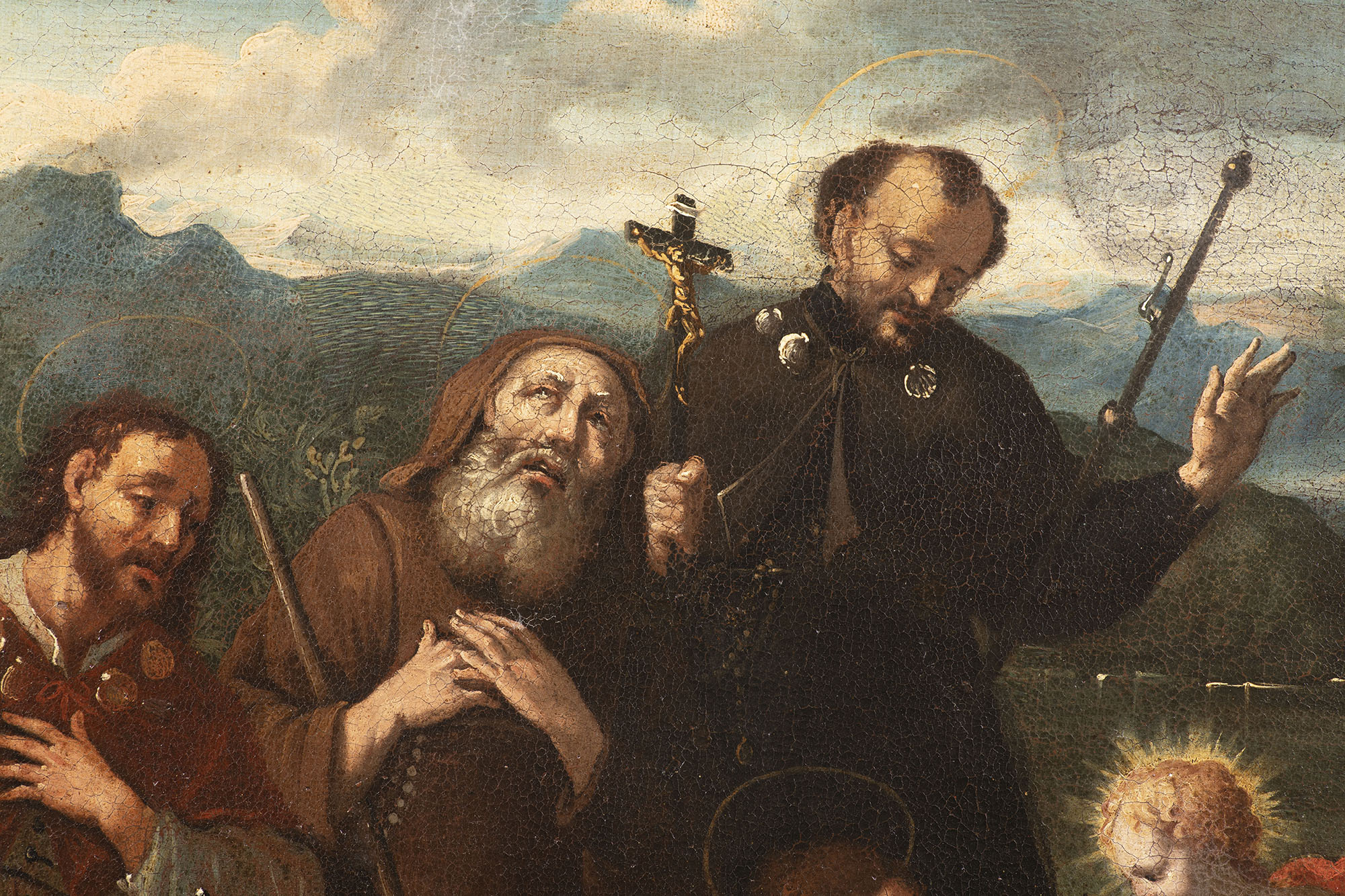Roman Master, second half of the 17th century, John and Jesus as Boys with St. Rochus, St. Francis o - Bild 2 aus 4