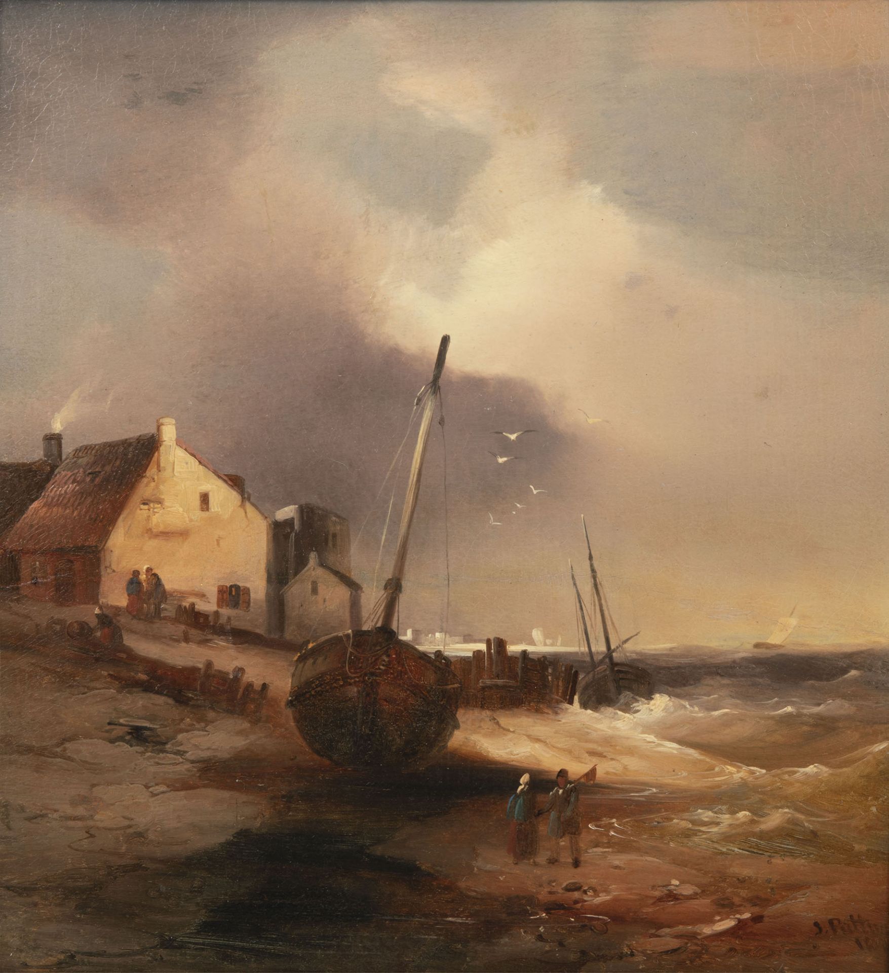 Josef Carl Berthold Püttner (1821, Planá u Mariánských Lázní - 1881, Vöslau), Pair of Seascapes - Image 8 of 11
