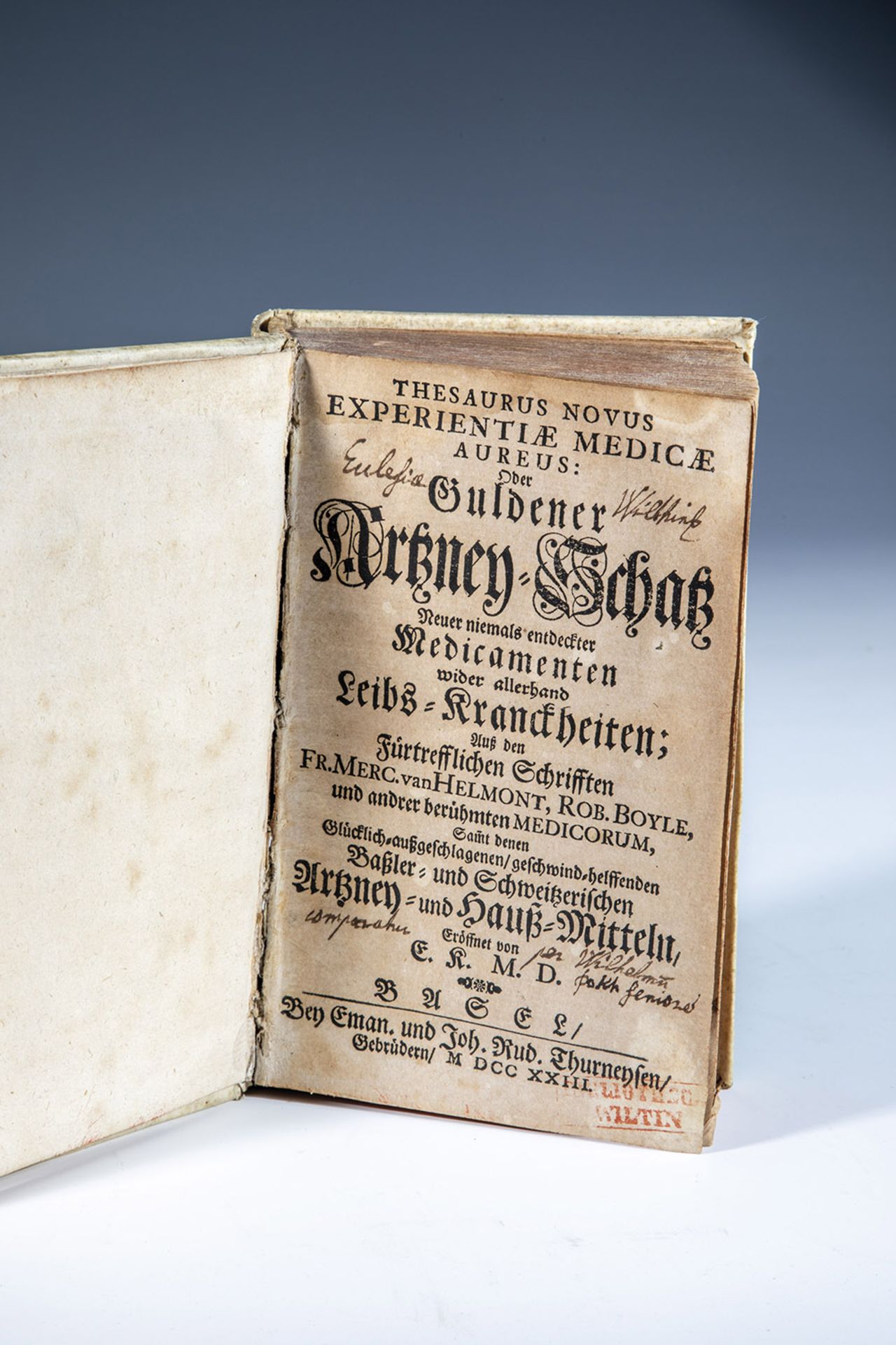 Buch ''Experientiae Medicae Aureus: Oder Guldener Artzney-Schatz''