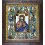 Hinterglasikone: Christus umgeben von den Jüngern