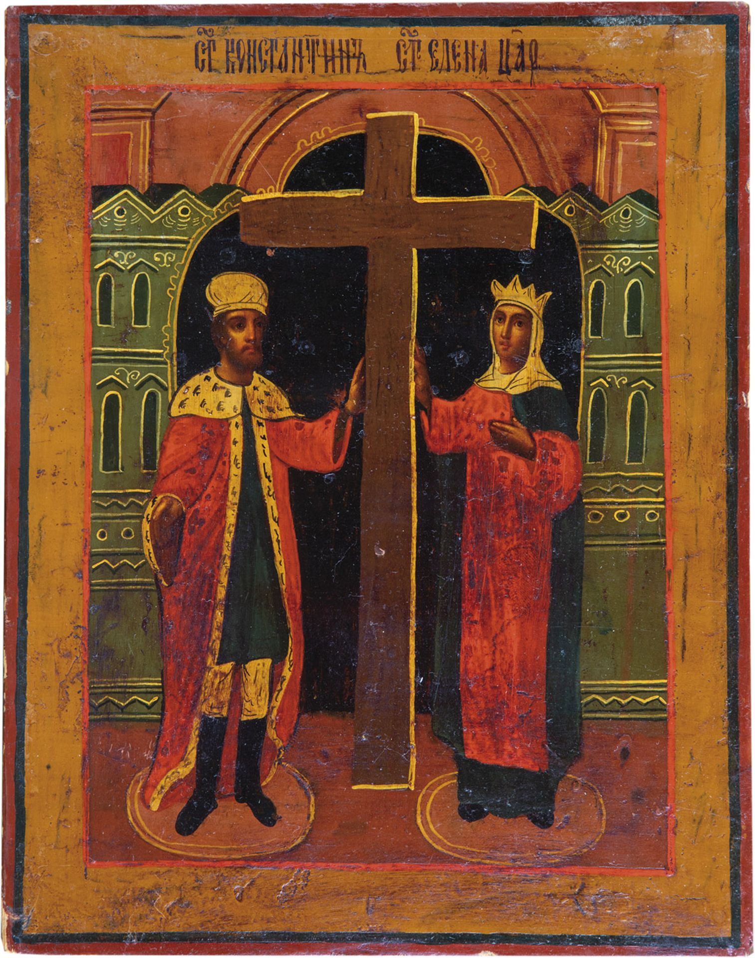 Kleine Ikone mit den Hl. Konstantin und Elena
