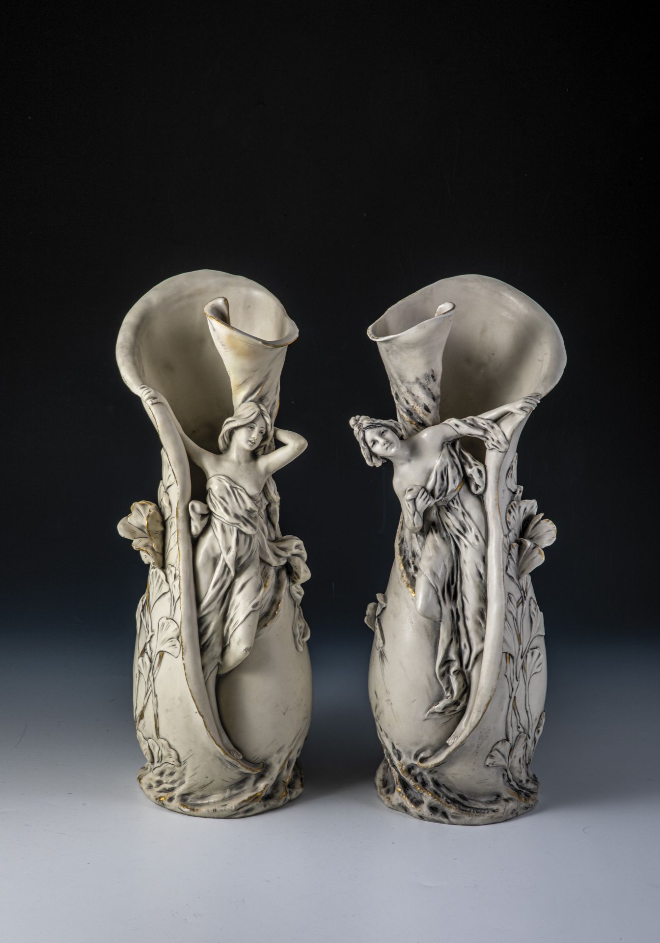 Pair of figure vases