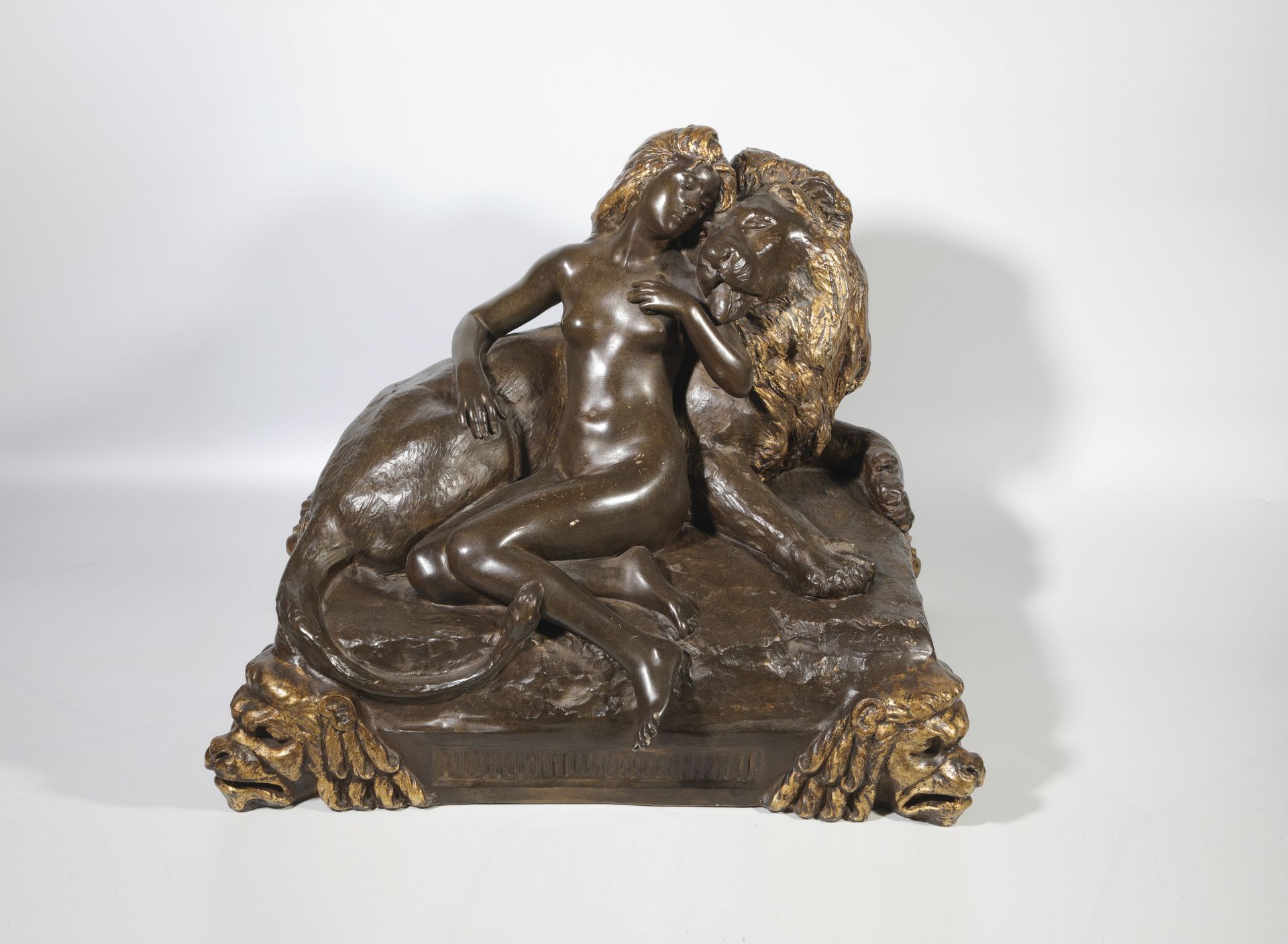 'Beauty and Power'' (Reclining female nude with lions)