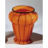 Vase ''Orange mit schwarzen Streifen Ausf. 157''