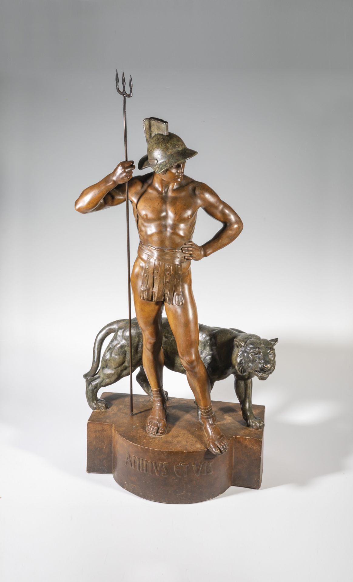 'Animus et Vis'' (Standing Roman Warrior with Tiger)