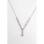 Collier mit Diamanten und Saphiren