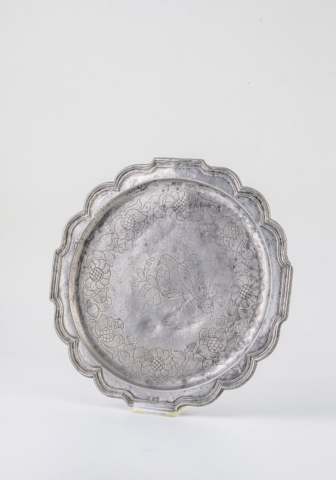 Plate and three plates from pewter - Image 3 of 4