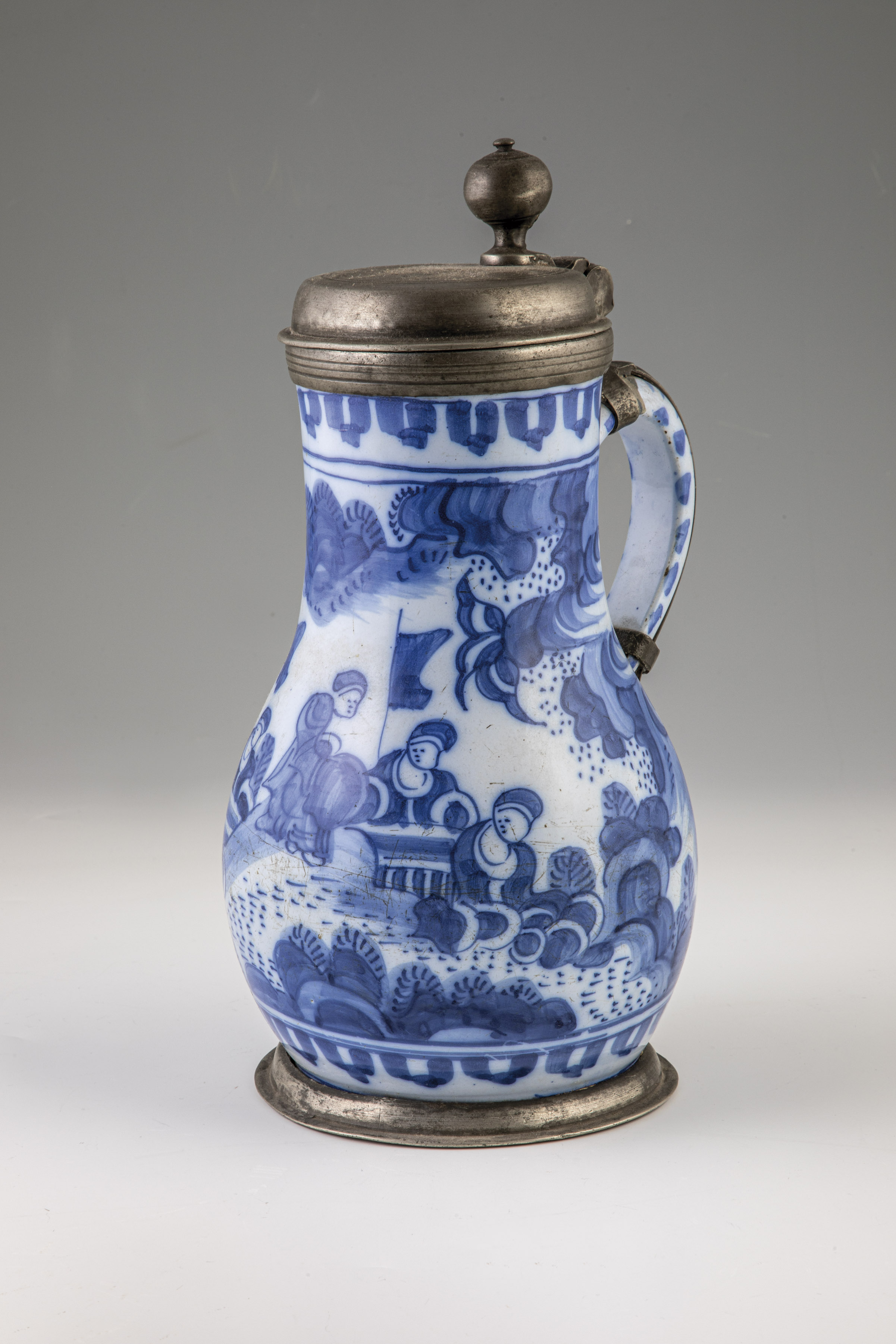 Pear jug with chinoiserie