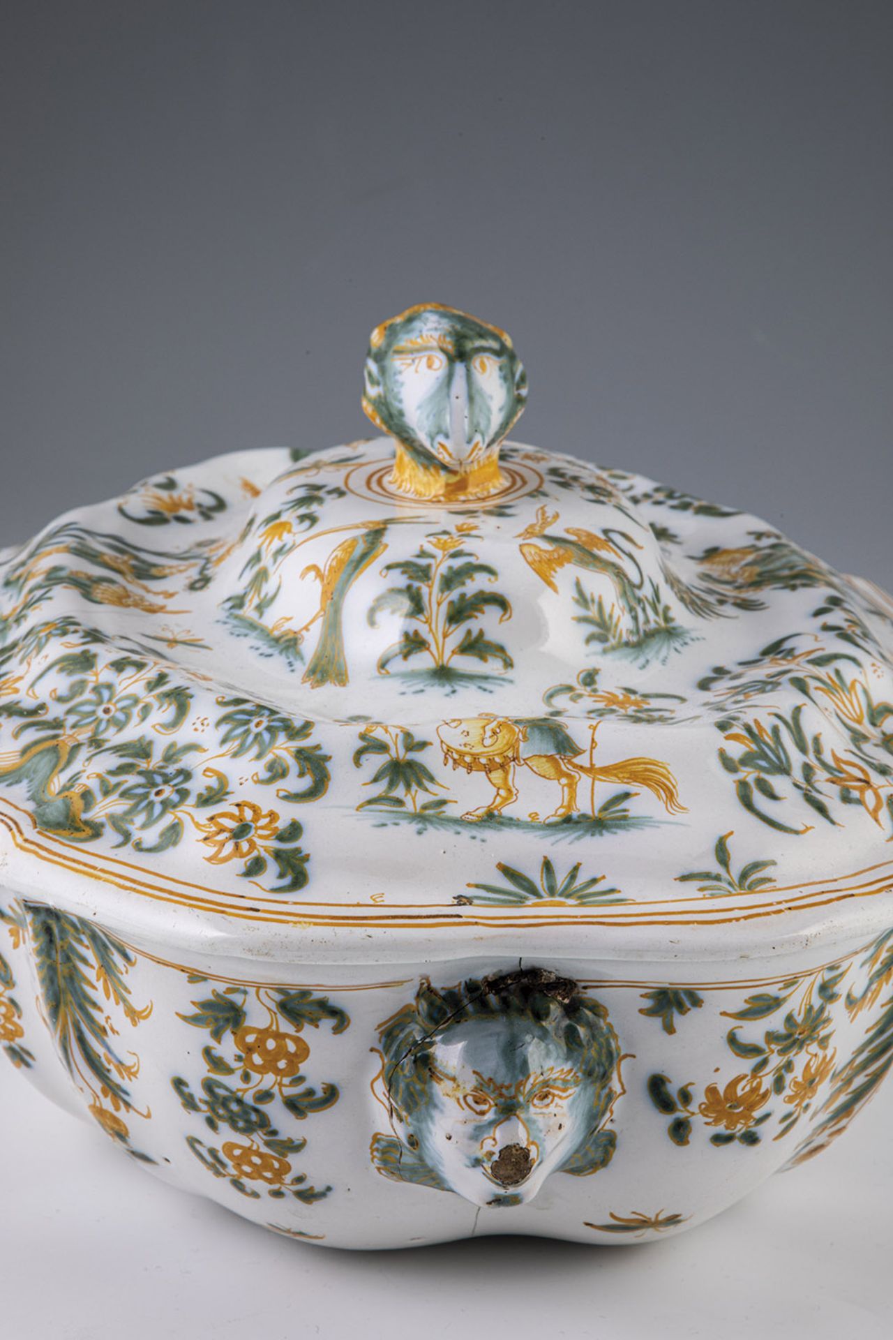 Large lidded tureen with grotesque decoration - Image 2 of 2