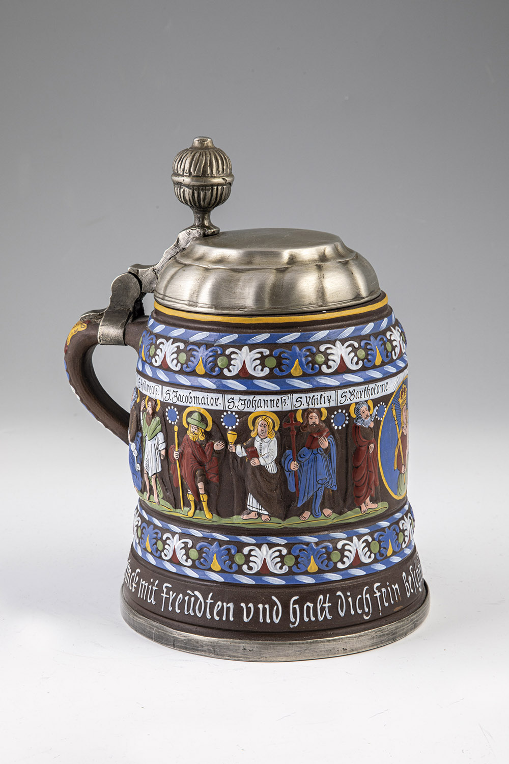 Apostle jug with pewter mount