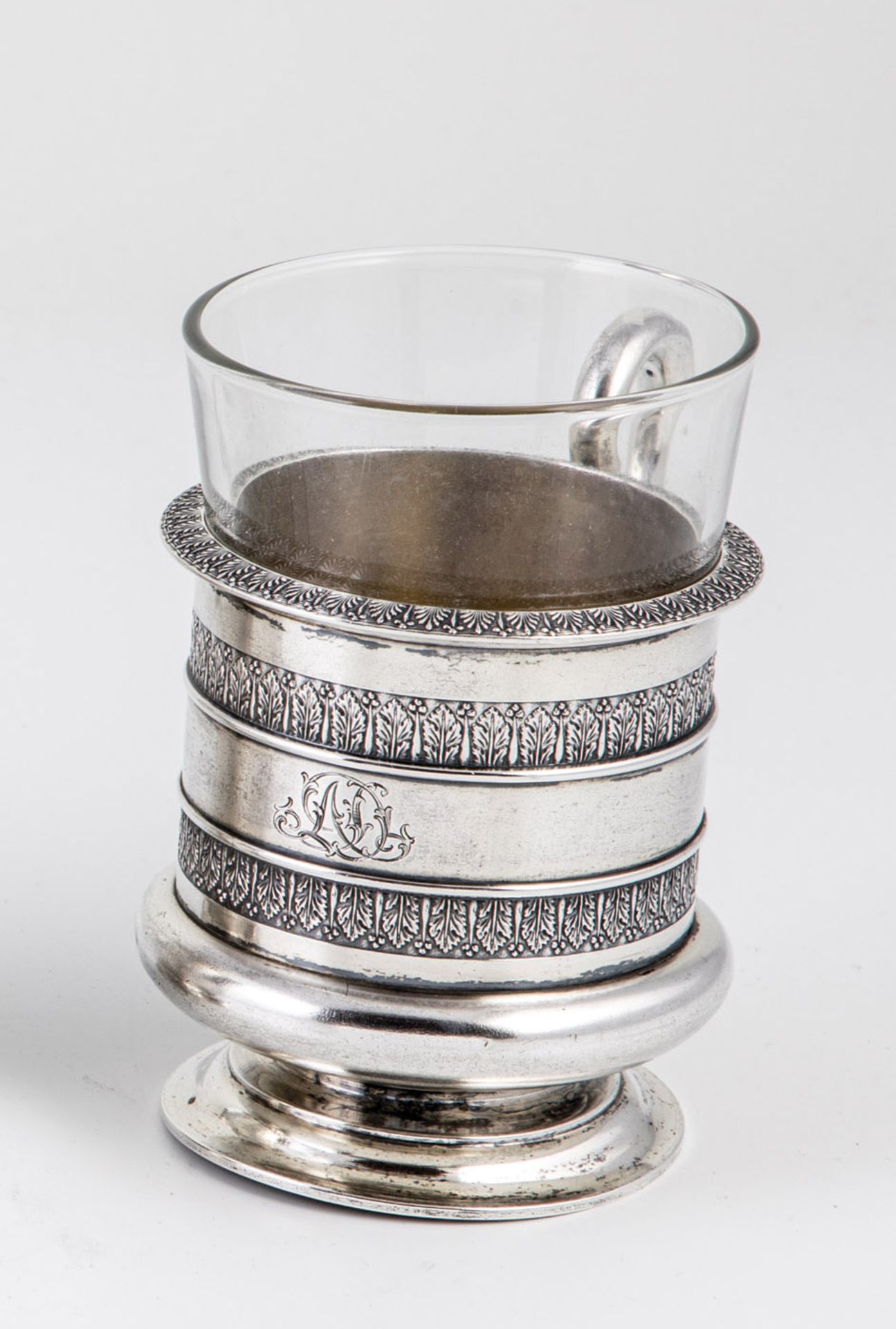 Silver tea glass holder