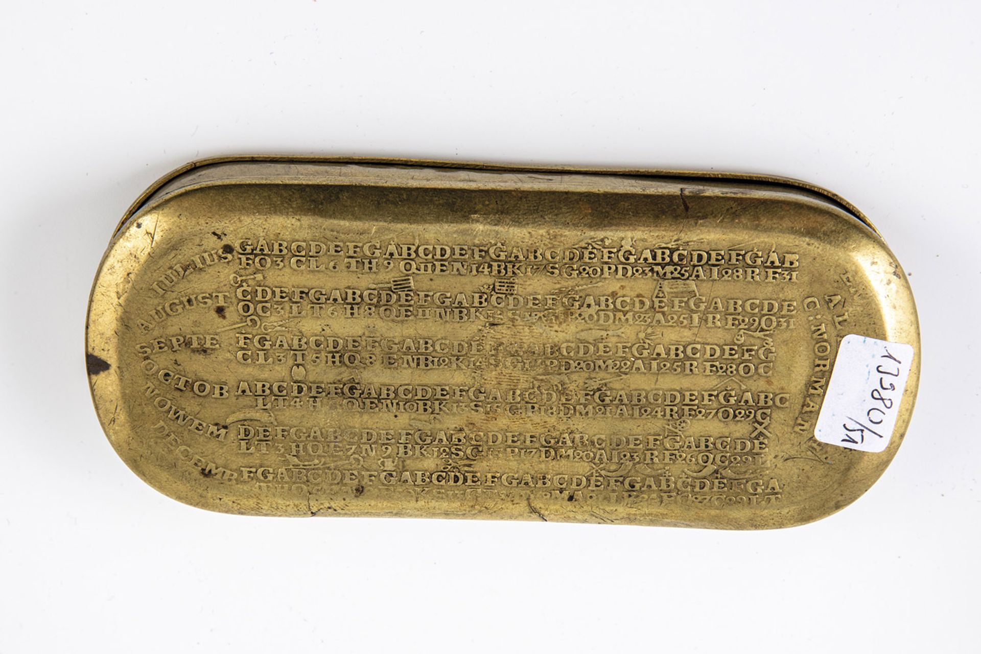 Brass box with eternity calendar - Image 2 of 2