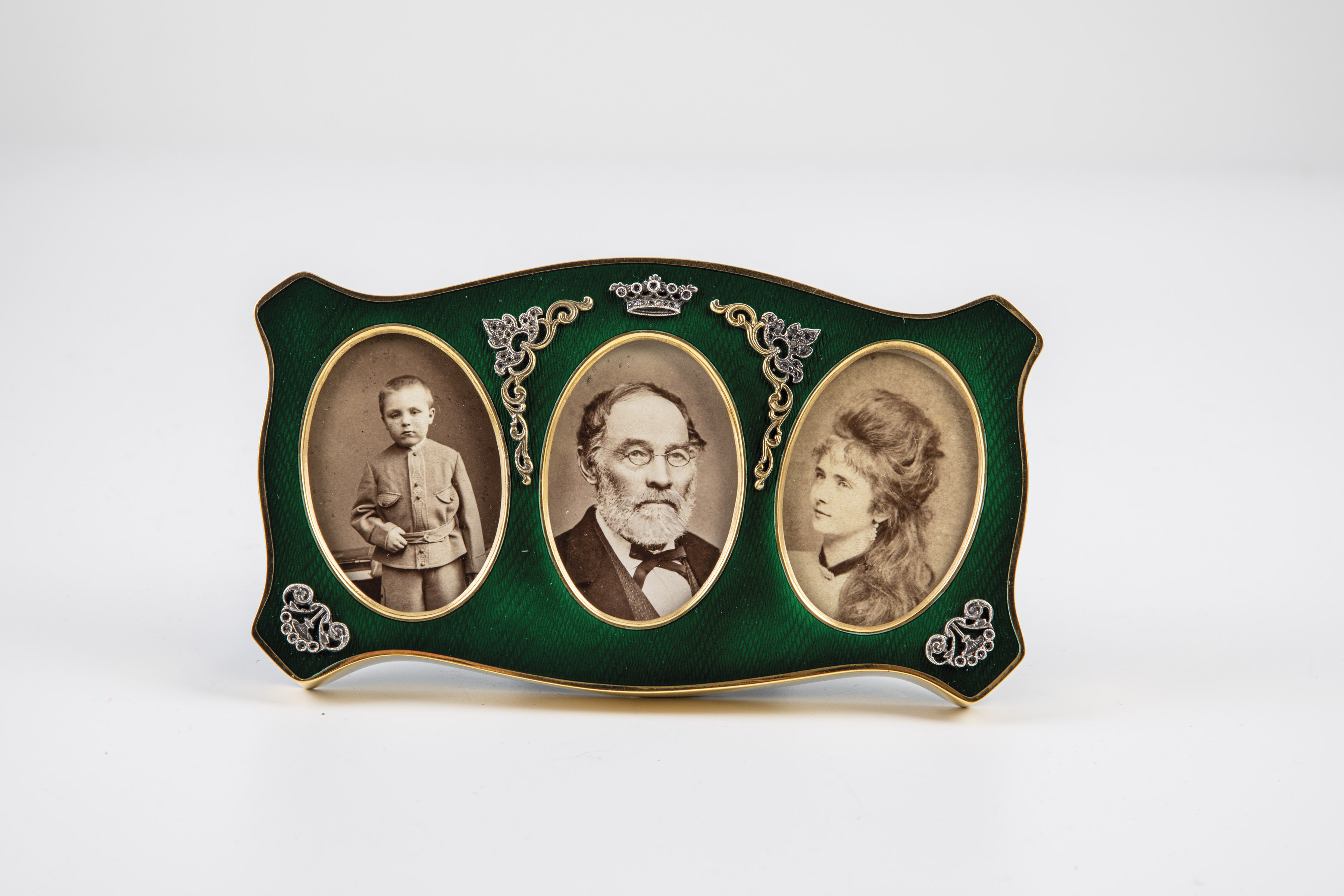 Guilloche enamel picture frame