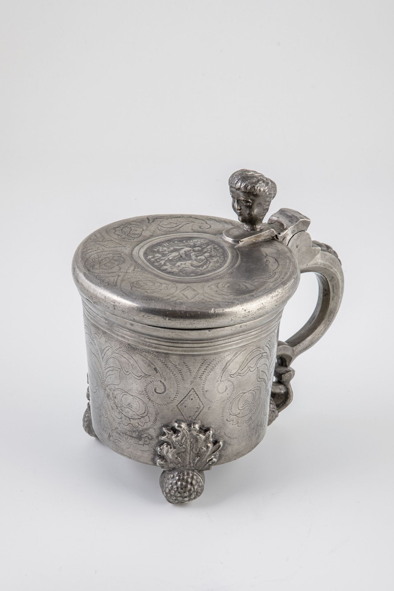 Baroque pewter wedding jug