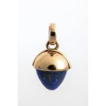 Gelbgoldanhaenger mit Lapis-Lazuli Kegel