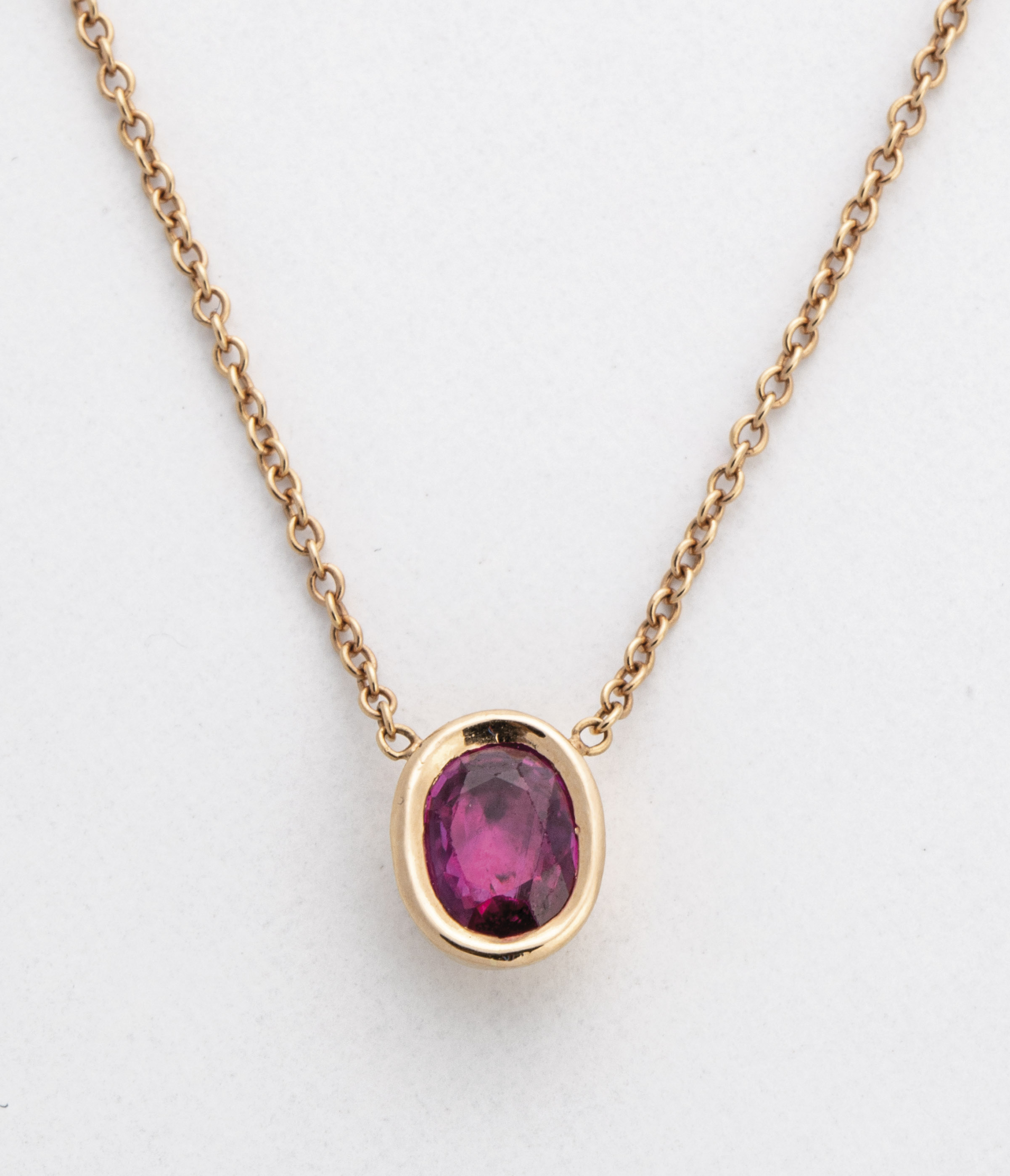 Pendant necklace with untreated Burma ruby