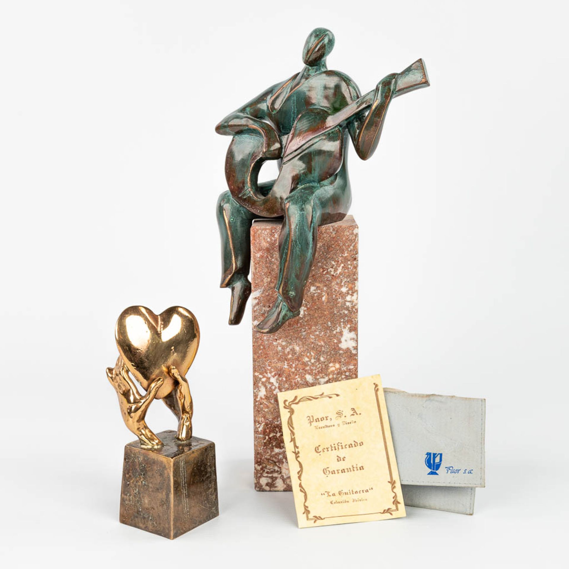 A collection of 2 modern artworks made of bronze. Christia Puell for PAOR S.A. &ÊYves LOHE. (H:34cm) - Image 4 of 19