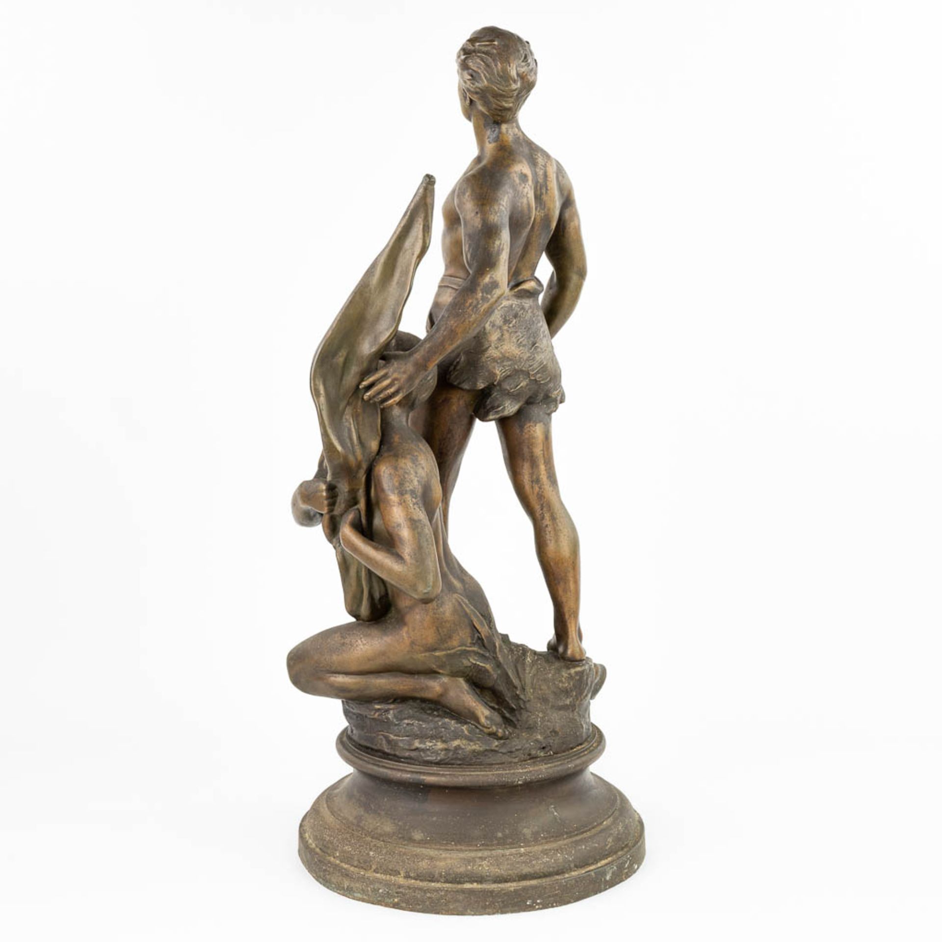 Charles PERRON (1880-1969) 'La DŽfense duÊdrapeau' a large statue made of spelter. (H:76cm) - Image 4 of 11
