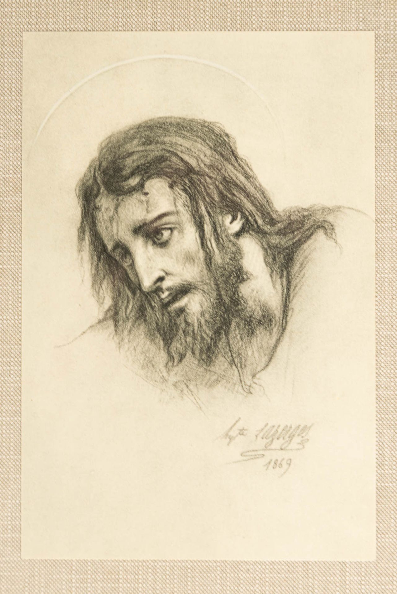 Hippolyte LAZERGES (1817-1887) a 14 piece station of the cross, 'The Face of Christ, 1869'. (H:21cm) - Image 5 of 20