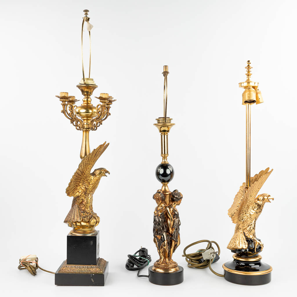 A collection of 3 lamps in Hollywood Regency style and made by Deknudt. (H:92cm) - Image 8 of 11